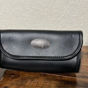 All American Rider Black Leather Clutch Wallet
